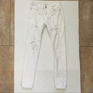 Distressed White Skinny Jeans